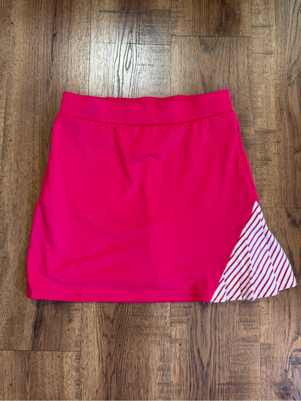 ChICO’S Pink Athletic Skort Women's Pull-On Stretch Golf Tennis Striped Panel